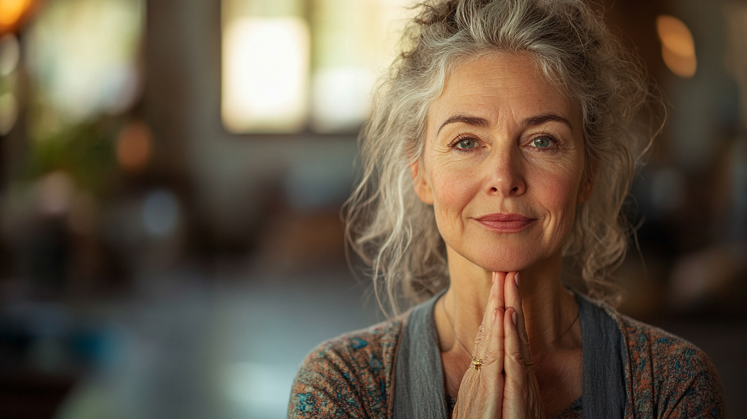 Група възрастни хора практикуват йога